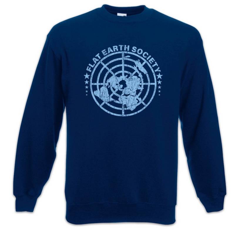 Urban Backwoods Sweatshirt Flat Earth Society Sweatshirt Symbol Sign Logo Flache Erde Scheibe (1-tlg) Schild Samuel Rowbotham Astronaut von Urban Backwoods