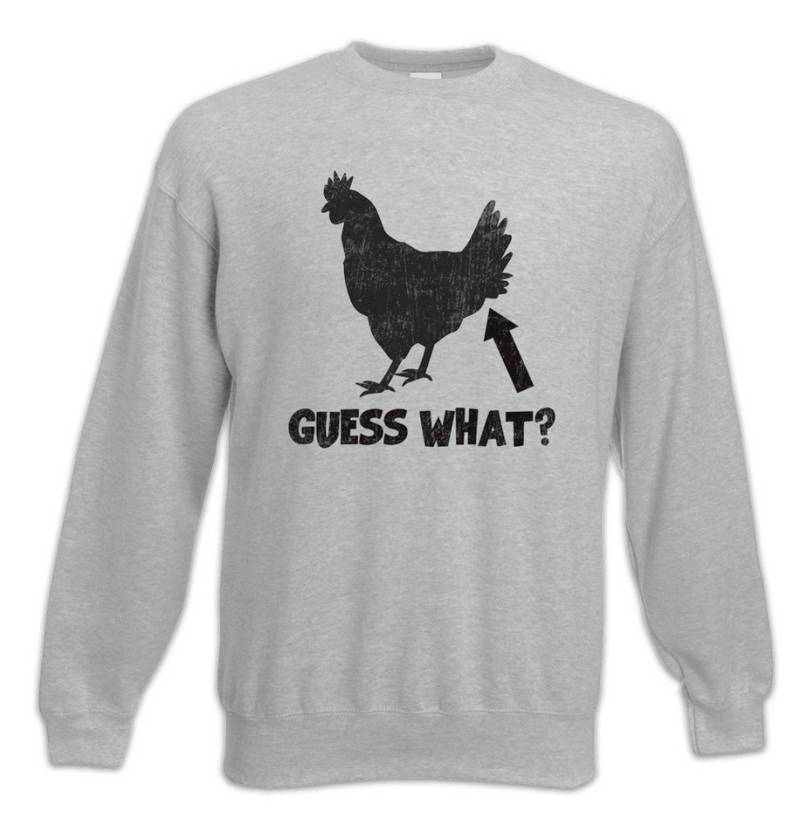 Urban Backwoods Sweatshirt Guess What Sweatshirt Chicken Butt Quote Fun Joke Comedy Nerd Hipster (1-tlg) Indie Cocky von Urban Backwoods