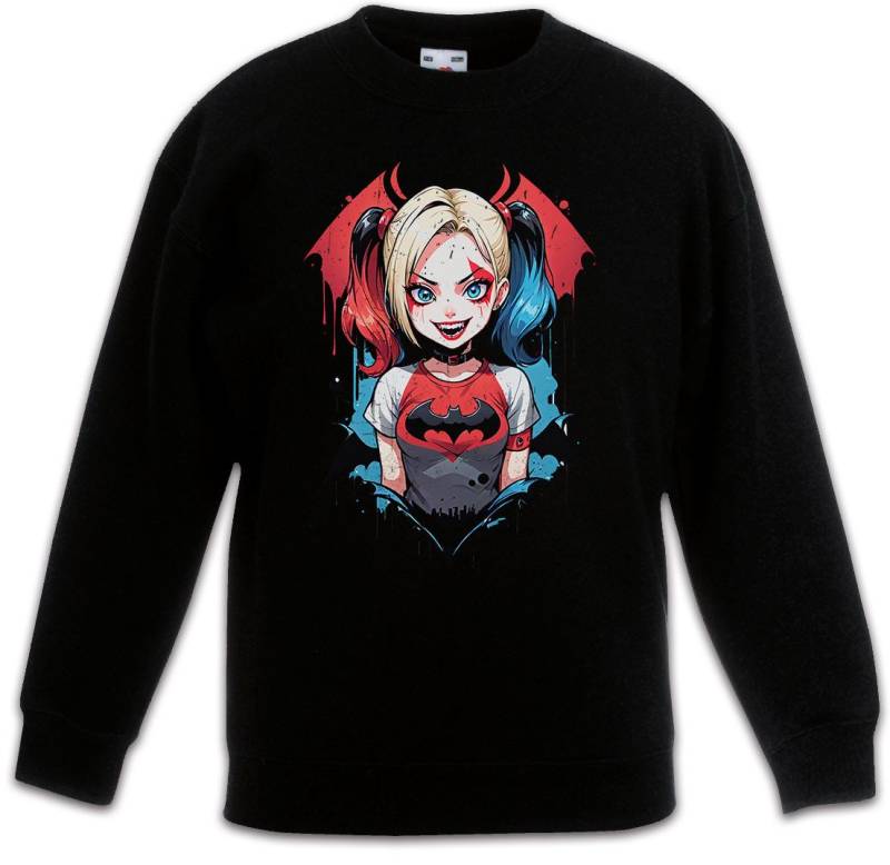 Urban Backwoods Sweatshirt Harley Batcave Girl Kinderpullover Bat Logo Quinn Anime Gotham Batman (1-tlg) Modern Art Man Woman von Urban Backwoods