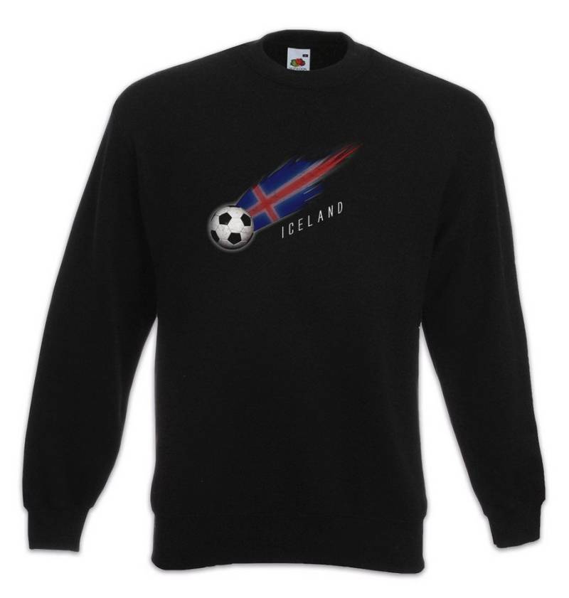 Urban Backwoods Sweatshirt Iceland Football Comet I Sweatshirt Island Isländisch Isländische (1-tlg) Fahne Icelandic Fußball Fussball von Urban Backwoods
