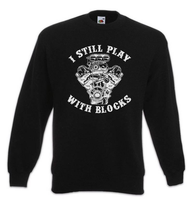 Urban Backwoods Sweatshirt Motor I Still Play With Blocks Sweatshirt Big V8 KFZ Car Motorcycle (1-tlg) Mechaniker Schrauber Auto Car von Urban Backwoods