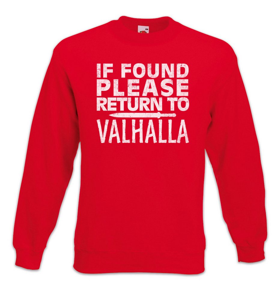 Urban Backwoods Sweatshirt Please Return to Valhalla Sweatshirt Fenris Walhalla Odhin Wikinger (1-tlg) Vikings Wotan Thor Loki von Urban Backwoods