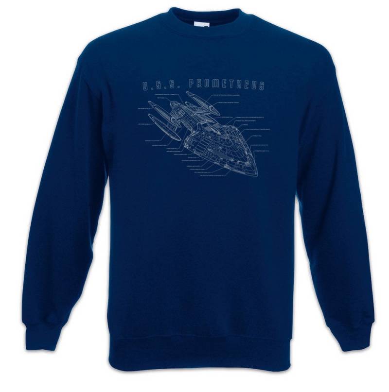 Urban Backwoods Sweatshirt Prometheus Blueprint Sweatshirt Raumschiff Science Fiction U.S.S. Star (1-tlg) Class Federation Ship Trek von Urban Backwoods