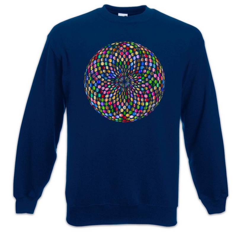Urban Backwoods Sweatshirt Psychedelic Disco Light Sweatshirt Retro Oldies Music Musik Nerd (1-tlg) Techno Indie Electro Diskokugel von Urban Backwoods