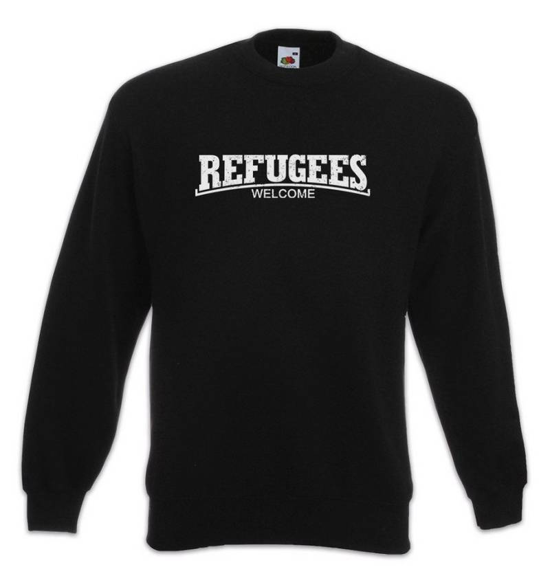 Urban Backwoods Sweatshirt Refugees Welcome III Sweatshirt Demo Pro Flüchtlinge Asyl Die Linke (1-tlg) Politik Hilfe Flüchtlingshilfe Antifa von Urban Backwoods