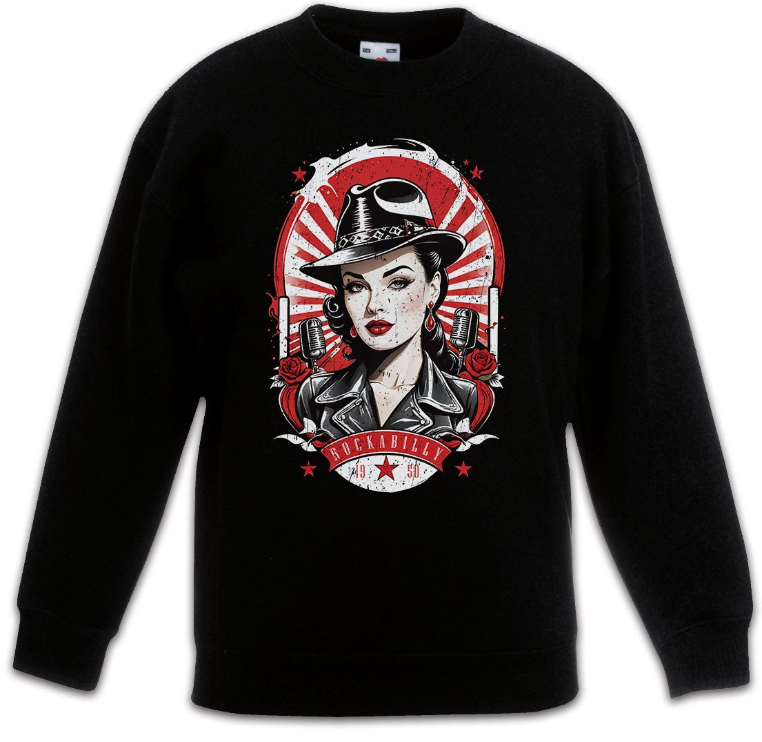 Urban Backwoods Sweatshirt Rockabella Beauty Kinderpullover Tattoo Rockabilly Art Artist Fifties (1-tlg) 50s Girl Pin Up von Urban Backwoods