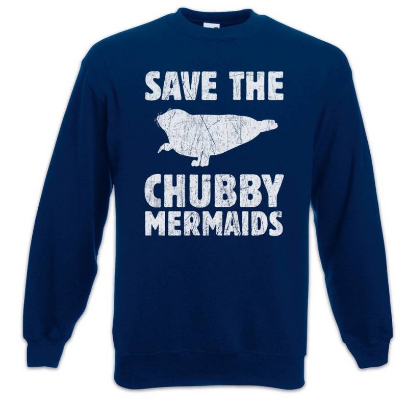 Urban Backwoods Sweatshirt Save The Chubby Mermaids Sweatshirt Dick Dicker Stolz Übergewicht (1-tlg) Chubby Pride Fat Large von Urban Backwoods