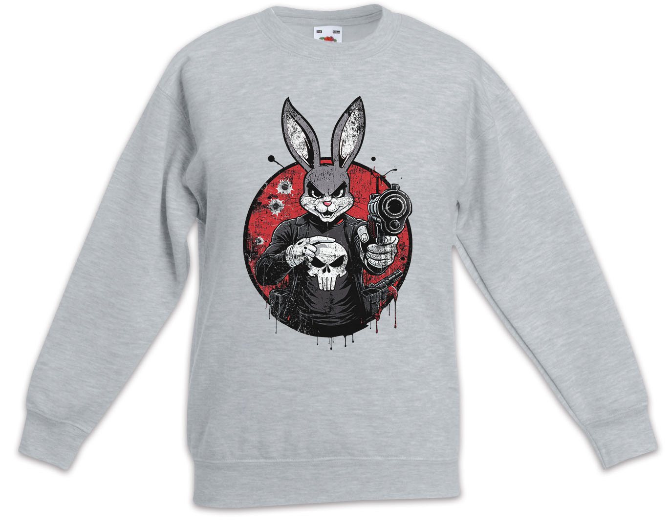 Urban Backwoods Sweatshirt Vigilante Bunny Kinderpullover Skull Logo Toon Cartoon Comic Wild (1-tlg) Punisher E. Symbol Zeichen von Urban Backwoods