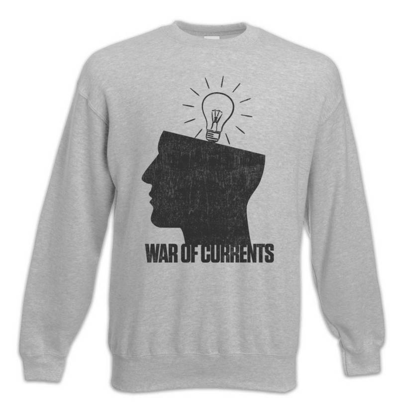 Urban Backwoods Sweatshirt War Of Currents Sweatshirt Stromkrieg Thomas Alva George Westinghouse (1-tlg) Edison AC/DC Wechselspannung About von Urban Backwoods
