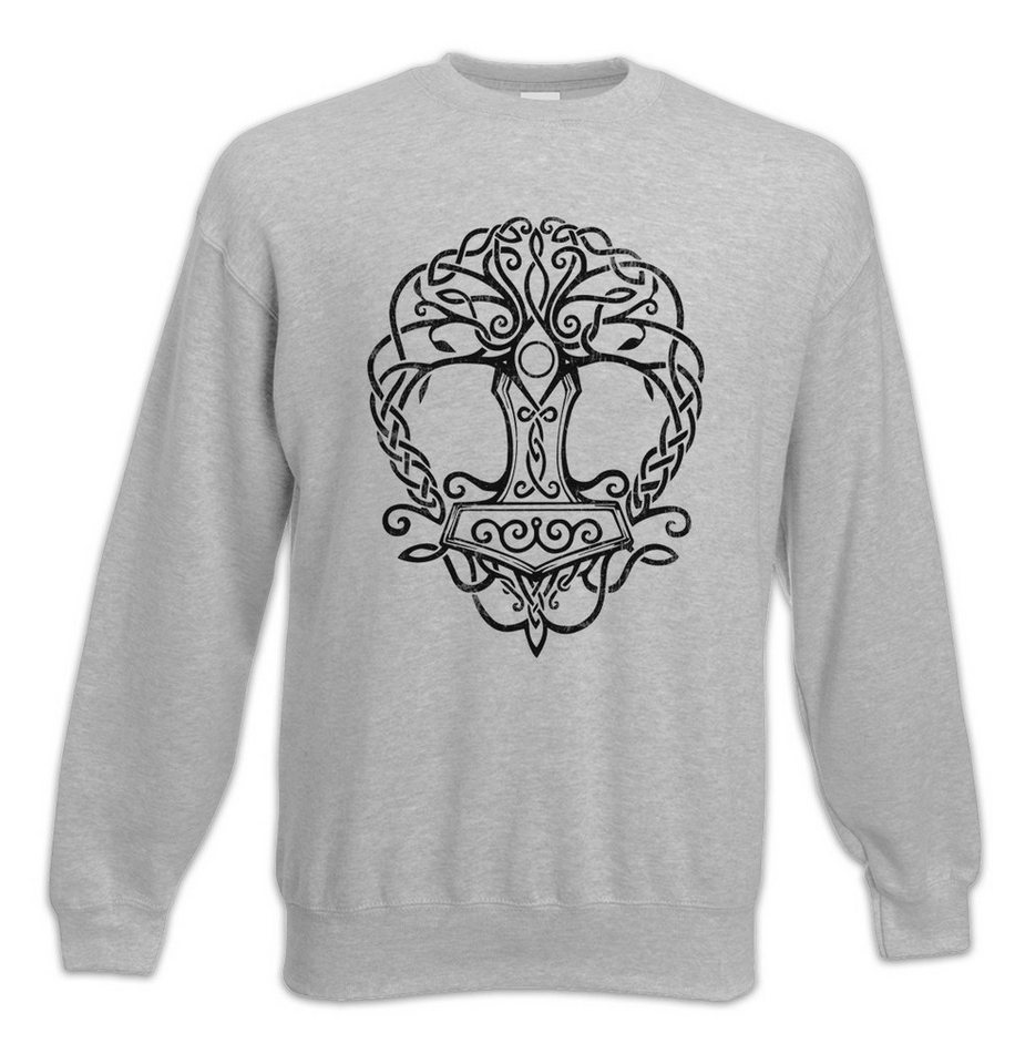 Urban Backwoods Sweatshirt Yggdrasil Mjölnir Sweatshirt Weltenbaum Tree of Life Walhall Walhalla (1-tlg) Ravens Odin Thor Mjölnir von Urban Backwoods