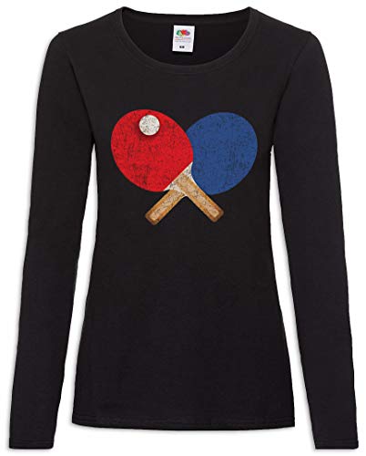 Urban Backwoods Table Tennis Tools I Damen Langarm T-Shirt Schwarz Größe M von Urban Backwoods