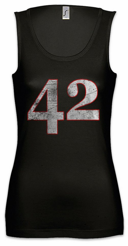 Urban Backwoods Tanktop 42 Ärmelloses Damen T-Shirt Nummer Number Zahl The durch die Guide to The Answer Die Antwort von Urban Backwoods