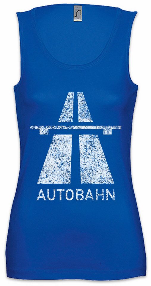 Urban Backwoods Tanktop Autobahn Ärmelloses Damen T-Shirt Techno Acid Indie Sign Schild Road Synthesizer 70s Synth Electro von Urban Backwoods