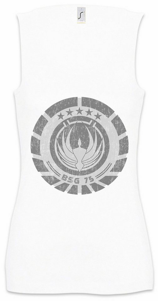 Urban Backwoods Tanktop BSG75 Patch Ärmelloses Damen T-Shirt Lieutenant Galactica Space Ship Battlestar Raumschiff Battle William von Urban Backwoods