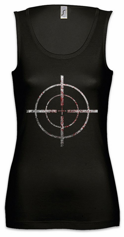 Urban Backwoods Tanktop Bloody Crosshairs Sniper Ärmelloses Damen T-Shirt Fadenkreuz Rifle Target Schütze Sport von Urban Backwoods