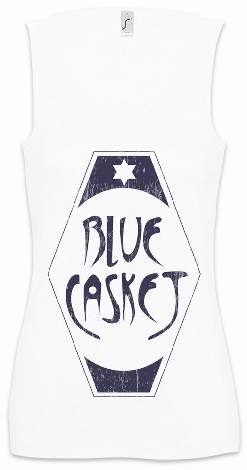 Urban Backwoods Tanktop Blue Casket Ärmelloses Damen T-Shirt Grim Logo Symbol Sign Fandango Gaming Bar Diner Taverne von Urban Backwoods