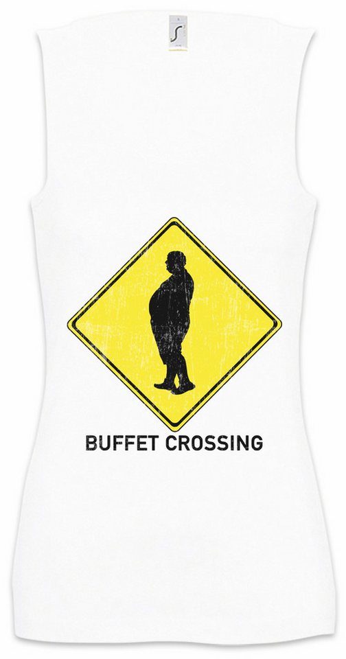 Urban Backwoods Tanktop Buffet Crossing Sign Ärmelloses Damen T-Shirt Dick Dicker Stolz Chubby Pride Fat Large von Urban Backwoods