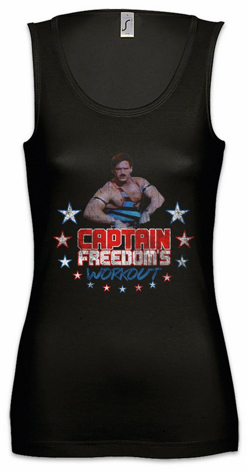 Urban Backwoods Tanktop Captain Freedom's Workout Ärmelloses Damen T-Shirt Running Fitness Gym Commercial Werbung Science Fiction von Urban Backwoods