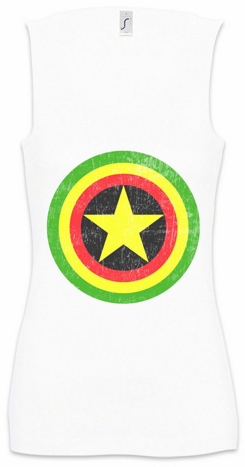 Urban Backwoods Tanktop Captain Zion Ärmelloses Damen T-Shirt America Fun Crossover Comic Shield Babylon Reggae Irie von Urban Backwoods