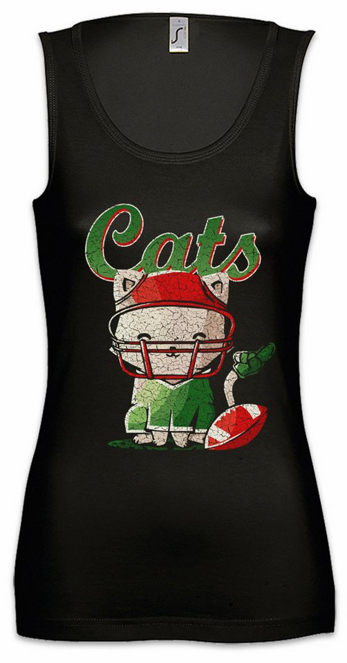 Urban Backwoods Tanktop Cats Football Ärmelloses Damen T-Shirt Katzen Kätzchen Kater Katze Sport Cat Friend Kitty von Urban Backwoods