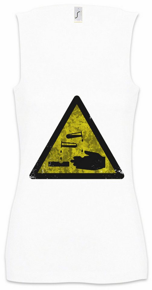 Urban Backwoods Tanktop Caution Acid Vintage Logo Sign Ärmelloses Damen T-Shirt Säure Ätzend Warnschild Warnung Symbol Gefahr von Urban Backwoods