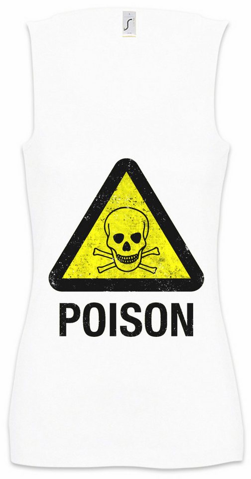 Urban Backwoods Tanktop Caution Poison Vintage Logo Sign Ärmelloses Damen T-Shirt Gift Ätzend Schild Warnschild Warnung Symbol von Urban Backwoods