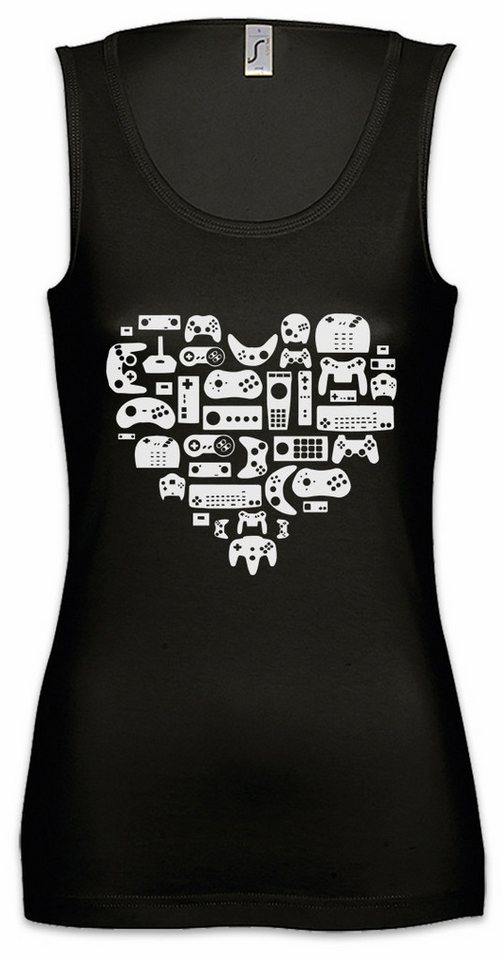 Urban Backwoods Tanktop Controller Heart I Ärmelloses Damen T-Shirt Retro Gamer Controller Joystick TV 80s Eighties von Urban Backwoods