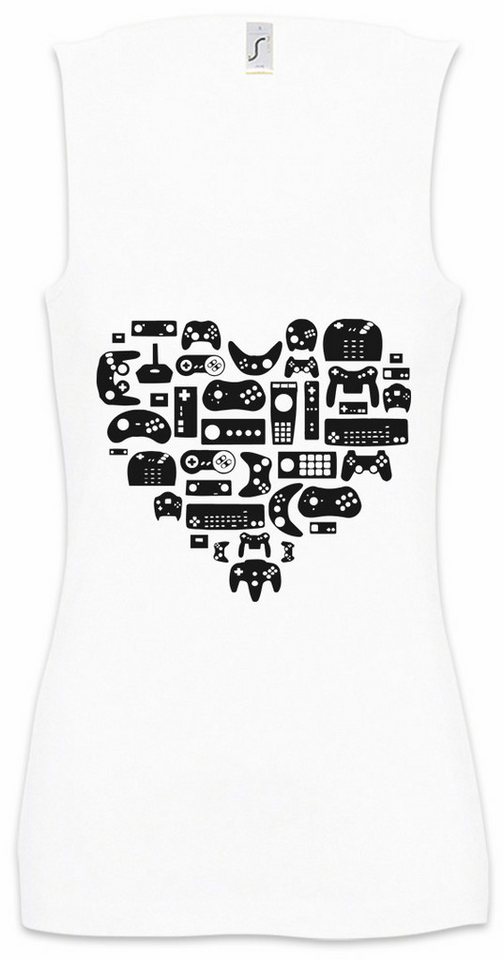 Urban Backwoods Tanktop Controller Heart II Ärmelloses Damen T-Shirt Retro Gamer Controller Joystick TV 80s Eighties von Urban Backwoods