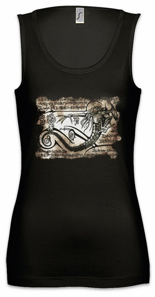 Urban Backwoods Tanktop Cthulhu Necronomicon Piece Ärmelloses Damen T-Shirt Alien Ufo Sanscrit Ethrusk Eduction Flying Saucer von Urban Backwoods
