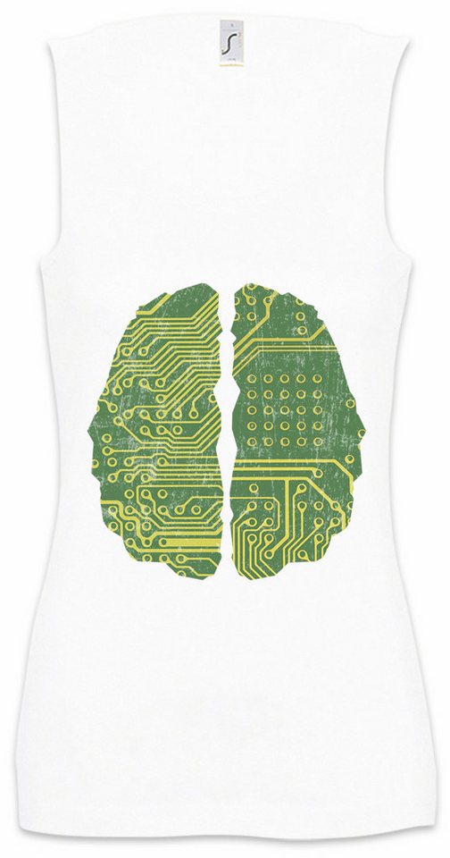 Urban Backwoods Tanktop Cybernetics Brain Ärmelloses Damen T-Shirt Techniker Elektro Engineer Robotik Computer Science Chip von Urban Backwoods