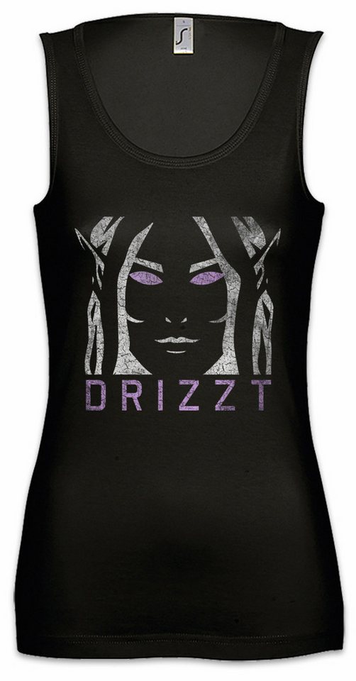 Urban Backwoods Tanktop Dark Elf Face Ärmelloses Damen T-Shirt The Legend Drow Drizzt Dark Elf Do'Urden Icewind Trilogy Dwarf von Urban Backwoods