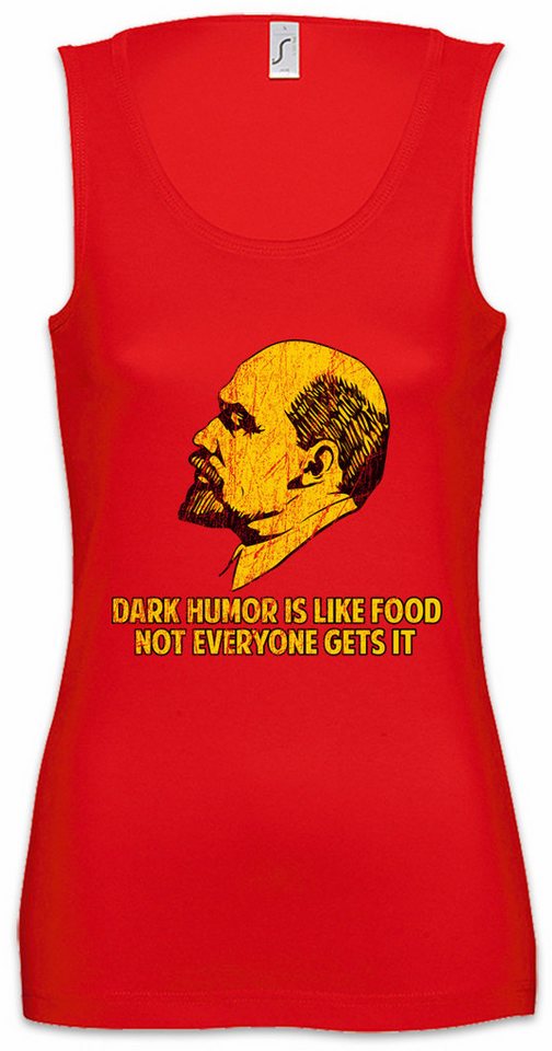 Urban Backwoods Tanktop Dark Humor Is Like Food Ärmelloses Damen T-Shirt About Capitalism Sozialismus Gegen Anti Kapitalismus von Urban Backwoods