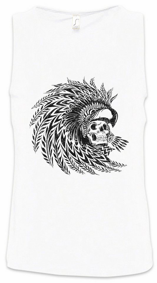 Urban Backwoods Tanktop Dead Aztec Warrior Ärmelloses T-Shirt Federschmuck Kopf Skelett Häuptling Chief Chieftain von Urban Backwoods