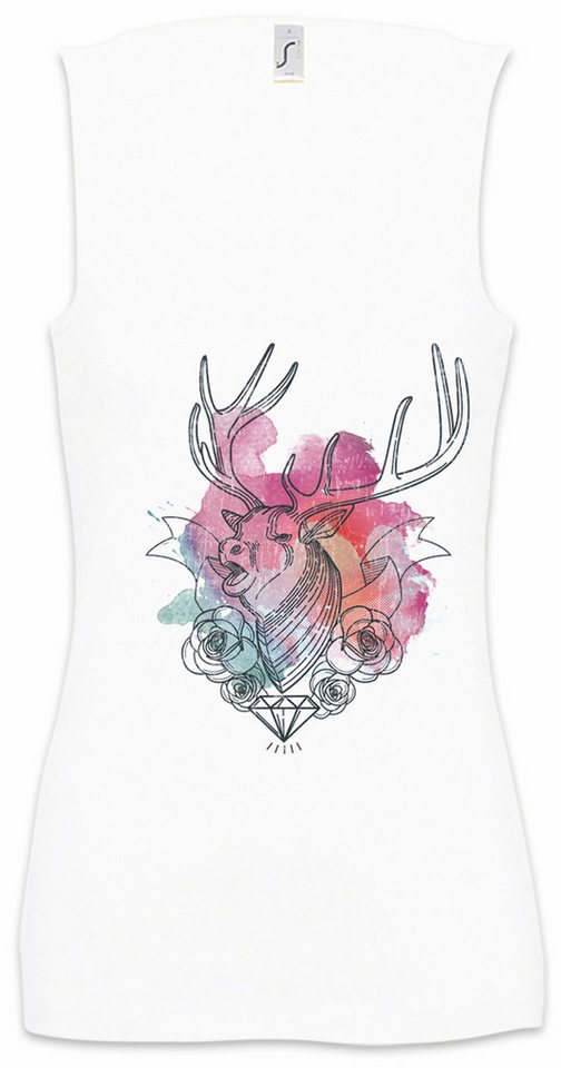 Urban Backwoods Tanktop Deer Diamond Ärmelloses Damen T-Shirt Jägerin Jäger Jagd Reh Hirsch Rockabella Pin Up Girl von Urban Backwoods