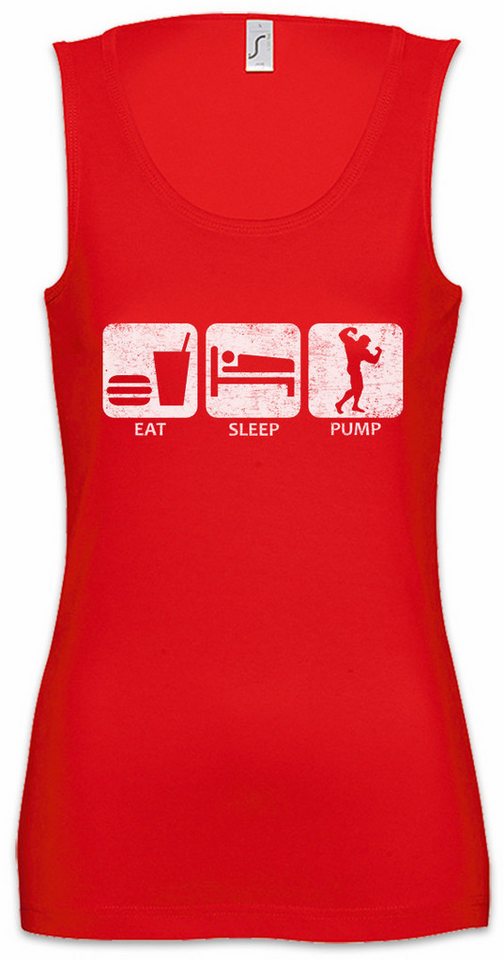 Urban Backwoods Tanktop Eat Sleep Pump Ärmelloses Damen T-Shirt Body Building Gym Bodybuilding Gewichtheber Personal Coach Curls von Urban Backwoods