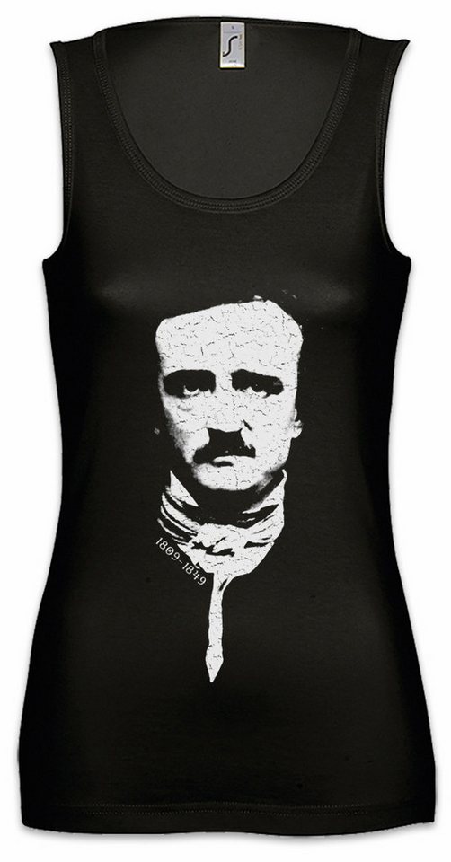 Urban Backwoods Tanktop Edgar Ärmelloses Damen T-Shirt Portrait Allan Allen Symbol Poe Raven Nevermore Nimmermehr Horror Autor von Urban Backwoods