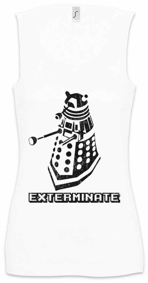 Urban Backwoods Tanktop Exterminate Ärmelloses Damen T-Shirt Graham Yasmin Ryan Doc Doctor Telefonzelle Who Phone Booth von Urban Backwoods