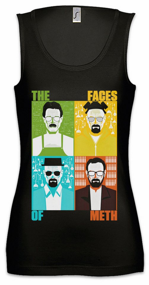 Urban Backwoods Tanktop Faces Of Ärmelloses Damen T-Shirt Walter Breaking White Ehrmantraut Pinkman Let's The Cooks von Urban Backwoods