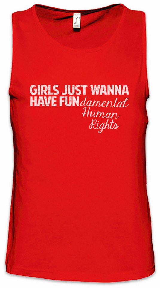 Urban Backwoods Tanktop Girls Just Wanna Have Fun Ärmelloses T-Shirt Venus Fist Sign Symbol Logo Women Frauen March von Urban Backwoods