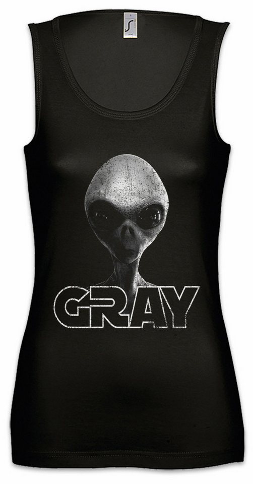 Urban Backwoods Tanktop Gray Alien Invader II Ärmelloses Damen T-Shirt Grey UFO Vril Majestic 12 Grey Area von Urban Backwoods
