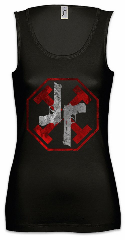 Urban Backwoods Tanktop Gun Kata Ärmelloses Damen T-Shirt Symbol Sign Logo Insigina Dupont Preston Prozium Errol von Urban Backwoods