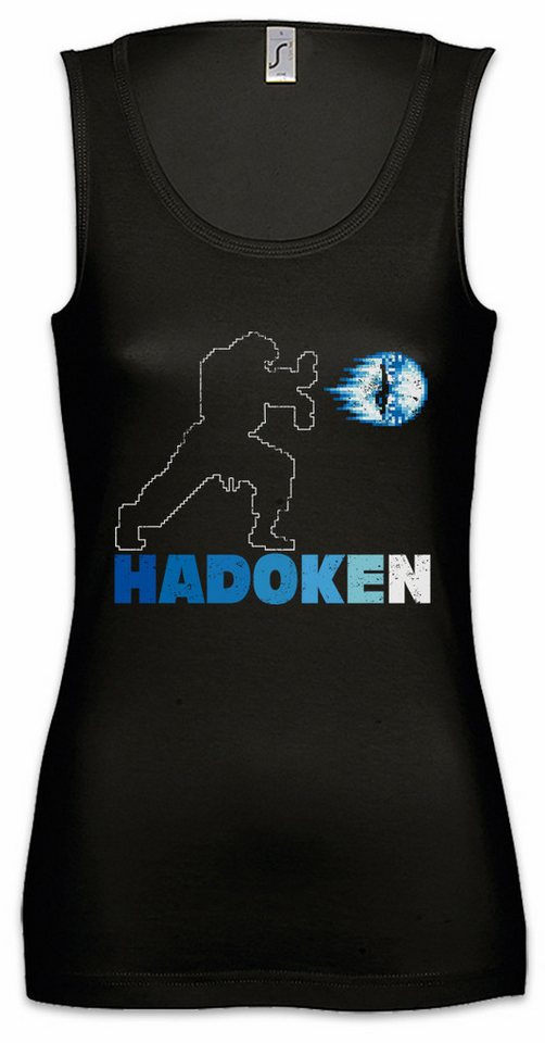 Urban Backwoods Tanktop Hadoken II Ärmelloses Damen T-Shirt Gamer Street Champion Game Arcade Fighter Special Attack Ryu von Urban Backwoods
