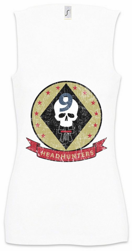 Urban Backwoods Tanktop Headhunters Squadron Patch Ärmelloses Damen T-Shirt Lieutenant Ship Star Battlestar Raumschiff von Urban Backwoods