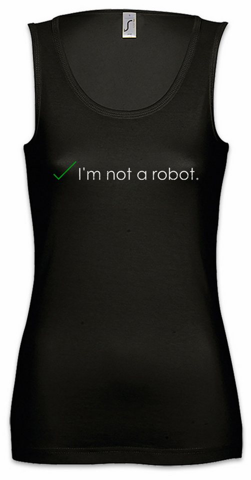 Urban Backwoods Tanktop I'm Not A Robot Ärmelloses Damen T-Shirt I Ich bin Kein Roboter Geek Android Gamer Games Gaming von Urban Backwoods