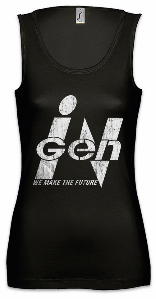 Urban Backwoods Tanktop In Gen Logo Ärmelloses Damen T-Shirt Park Symbol Sign Dinosaurier Jurrasic Tyrannosaurus Rex Schild von Urban Backwoods