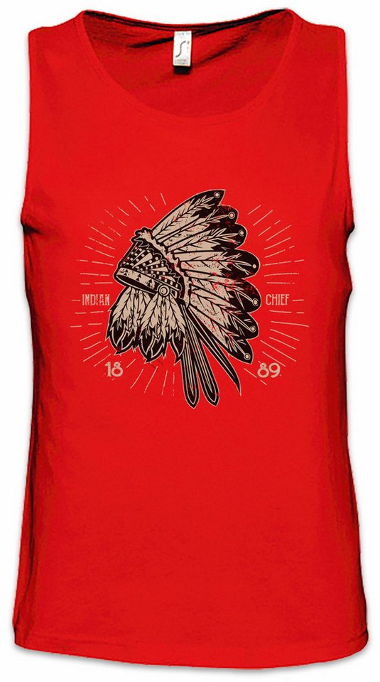 Urban Backwoods Tanktop Indian Chief Hat Ärmelloses T-ShirtHäuptling Zeichen Logo Symbol Sign Native American von Urban Backwoods