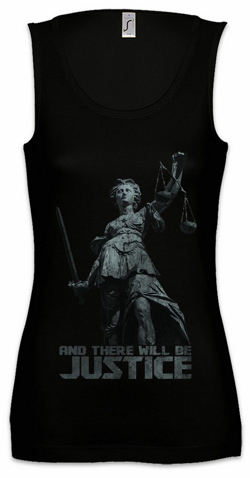 Urban Backwoods Tanktop Justitia I Ärmelloses Damen T-Shirt And There Will Be Justice Gericht Gerechtigkeit Gesetz Anwalt Lawyer von Urban Backwoods