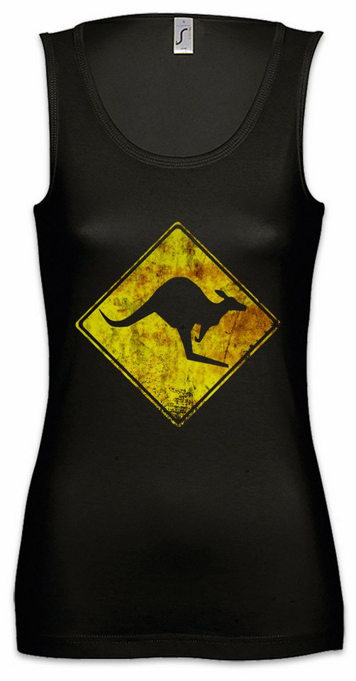 Urban Backwoods Tanktop Kangaroos Crossing Vintage Logo Sign Ärmelloses Damen T-Shirt Känguru Backpacker Australien Down Under von Urban Backwoods
