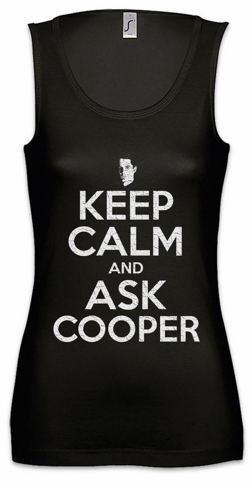 Urban Backwoods Tanktop Keep Calm And Ask Cooper Ärmelloses Damen T-Shirt Fun Twin Film TV Peaks Fun Letters Run von Urban Backwoods