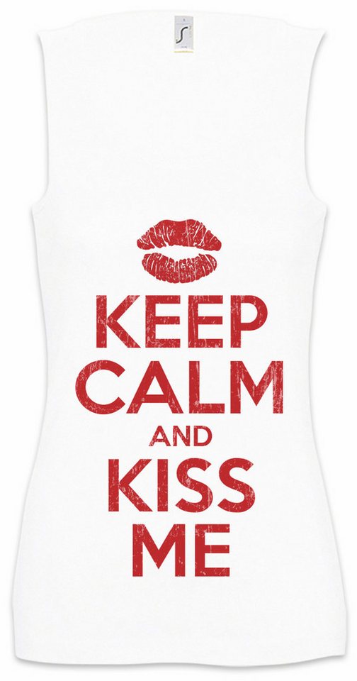 Urban Backwoods Tanktop Keep Calm And Kiss Me Ärmelloses Damen T-Shirt Kuss Love Liebe Amour Mich Single Girl Boy von Urban Backwoods
